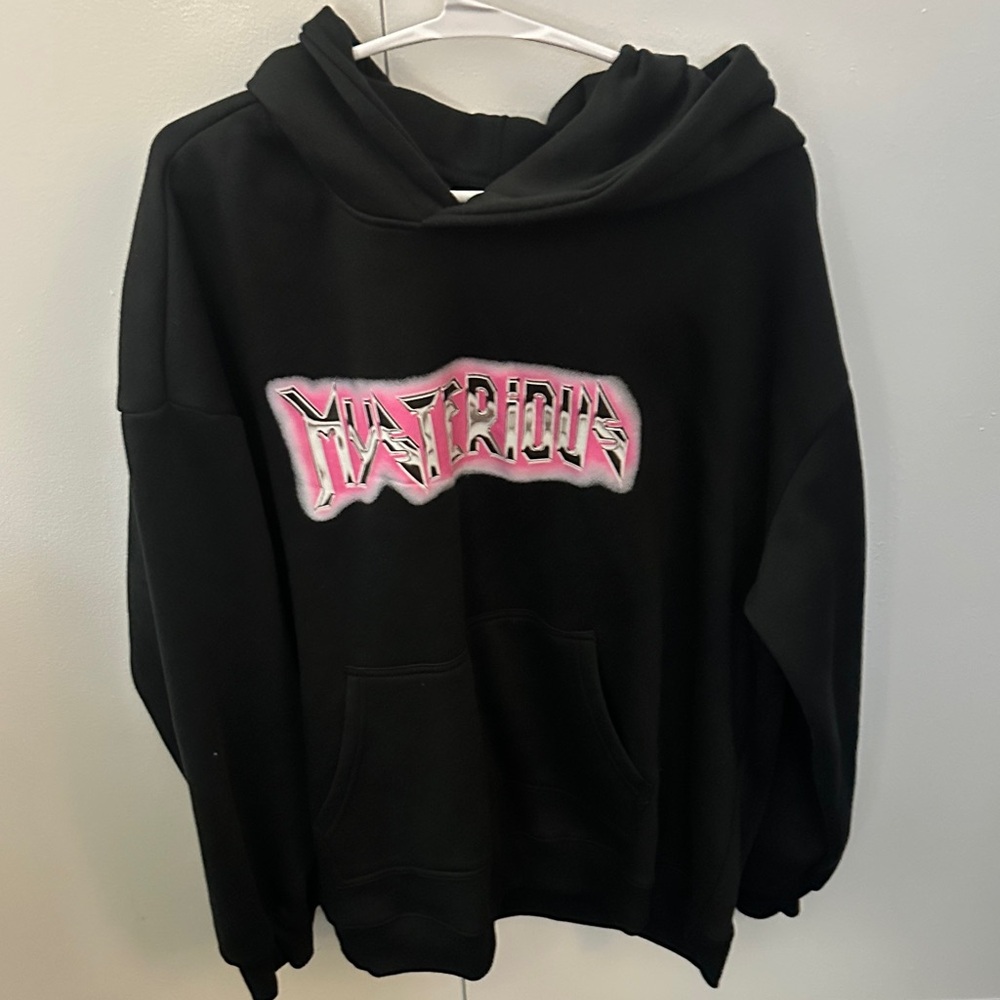 Men’s SHEIN MYSTERIOUS Black Hoodie with Pink Graphic-XL